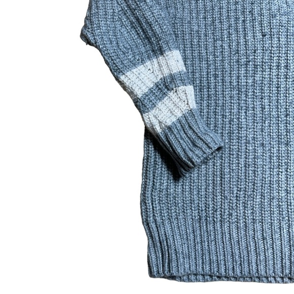 Treasure & Bond Grey Striped Oversized V-Neck Sweater | U.S. Woman’s Small - Picture 6 of 10